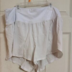 White Flowing Athletic Shorts